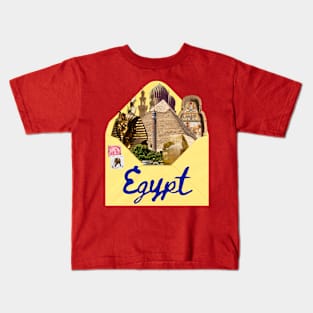 Egypt History in a Postcard Art Collage Kids T-Shirt
